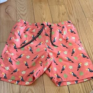 Society Coral Toucan Print Swim Trunks